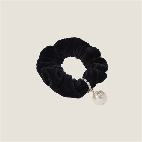 scrunchie miu miu|Black Velvet Scrunchie .